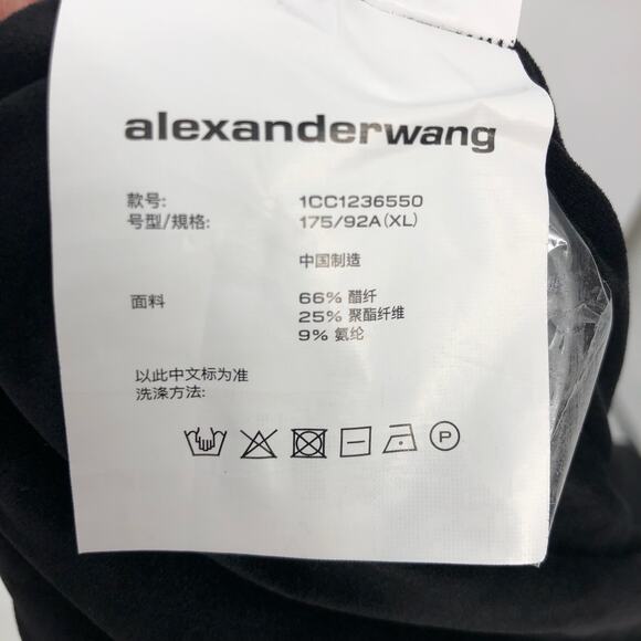 Alexander Wang Womens Off The Shoulder Mini Dress XL Black Faux Suede Party - Picture 13 of 13